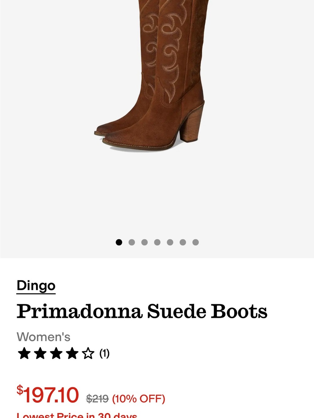 dingo Women's Knee-High Western Boots - White - Picture 6 of 7